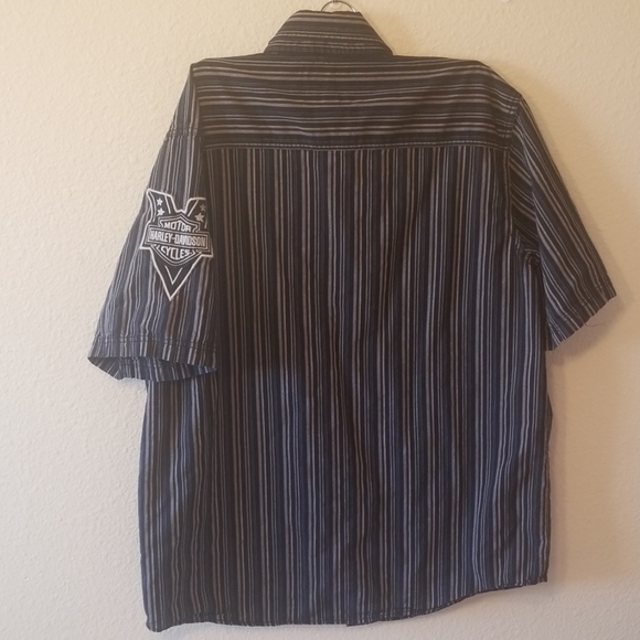 Harley-Davidson striped button down short sleeve - Picture 5 of 8